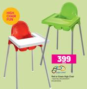 Baby Links Red Or Green High Chair-Each