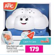 ABC Baby Night Light With Musical Clock