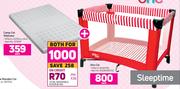 Camp Cot Mattress 970cm x 670cm x 6cm + Little One Vito Cot-For Both