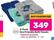 Always Home 2 Pack Eco Friendly Bath Towels-For 2 