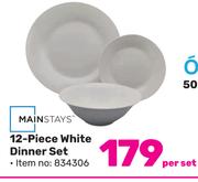 Mainstays 12 Piece White Dinner Set-Per Set