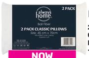 Always Home 2 Pack Pinsonic Quilted Standard Pillows-Per Pack