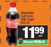 Coca Cola Soft Drink With Sugar-600ml