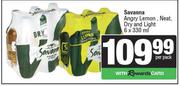 Savanna Angry Lemon, Neat, Dry & Light-6 x 330ml Per Pack