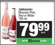 Jakkelsvlei Moscato Pink, Red Or White-750ml Each