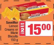 SaveMor Lemon Creams Or Marie Biscuits-For Any 2 x 150g