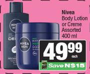 Nivea Body Lotions Or Creme Assorted-400ml Each