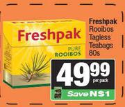 Freshpak Rooibos Tagless Teabags-80s Per Pack