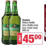 Hunters Return Bottle (incl. Bottle Cost, Excl. Crate Cost)-For 2 x 600ml