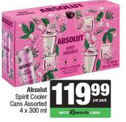Absolut Spirit Cooler Cans Assorted-4 x 300ml Per Pack