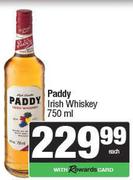 Paddy Irish Whiskey-750ml Each