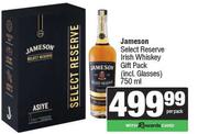 Jameson Select Reserve Irish Whiskey Gift Pack (Incl. Glasses)-750ml Per Pack