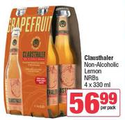 Clausthaler Non-Alcoholic Lemon NRBs-4 x 330ml Per Pack