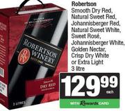 Robertson Smooth Dry Red, Natural Sweet Red, Johannisberger Red, Natural Sweet White, Sweet Rose-3L 