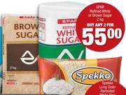 Spar Refined White Or Brown Sugar-2x2kg