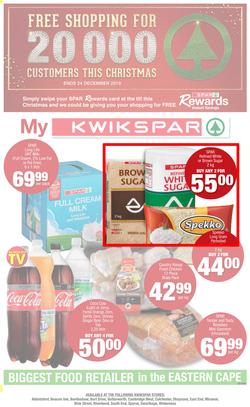 KWIK SPAR Eastern Cape : My KwikSpar (26 Nov - 8 Dec 2019) Only available at selected Eastern Cape Stores, page 1