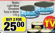 2Austin Light Meat Shredded Tuna In Water-2x170g