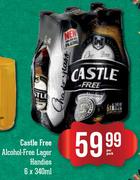 Castle Free Alcohol Free Lager Handies-6x340ml Per Pack