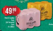 Fitch & Leedes Tonic Cans-6x200ml Per Pack