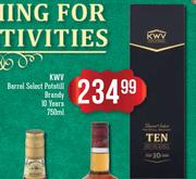 KWV Barrel Select Potstill Brandy 10 Years-750ml