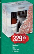 Cruxland Gin-750ml Per Pack & 2 Glasses