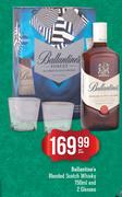 Ballatine's Blended Scotch Whisky-750ml Per Pack & 2 Glasses