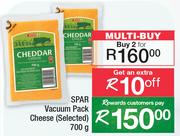 Spar Vacuum Pack Cheese (Selected)-For Any 2 x 700g