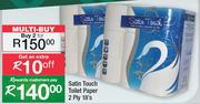 Satin Touch 2 Ply Toilet Paper 18's Pack-For 2 Packs