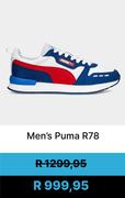 Men's Puma R78 White/Red/Blue Sneaker