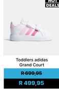 Toddlers adidas Grand Court White/Pink Sneaker