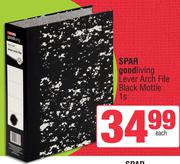 Spar Good Living Lever Arch File Black Mottle-1s Each