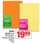 Spar Good Living A4 Bright, Pastel Project Board-10s Per Pack