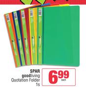 Spar Good Living Quotation Folder-Each