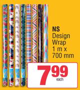NS Design Wrap 1m x 700mm-Each