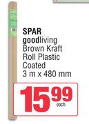 Spar Good Living Brown Kraft Roll Plastic Coated 3m x 480mm