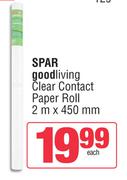 Spar Good Living Clear Contact Paper Roll 2m x 450mm