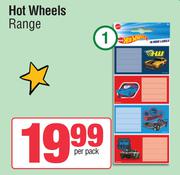 Hot Wheels A4 Book Labels-16s Per Pack