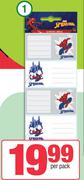 Spiderman A4 Book Labels-16s Per Pack
