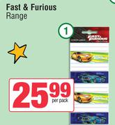 Fast & Furious A4 Book Labels-16s Per Pack