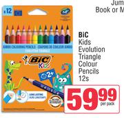 Bic Kids Evolution Triangle Colour Pencils-12s Per Pack