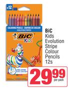 Bic Kids Evolution Stripe Colour Pencils-12s Per Pack