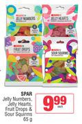 Spar Jelly Numbers, Jelly Hearts, Fruits Drops & Sour Squirms-65g Each