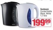 Sunbeam Corded 1.7Ltr Kettle (Black, White)-Each