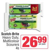 Scotch-Brite Heavy Duty, Multicolour Scourers-4 Per Pack
