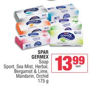 Spar Germex Soap Sport, Sea Mist, Herbal, Bergamot & Lime, Mandarin, Orchid-175gm Each