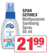 Spar Germex Multipurpose Sanitising Spray-50ml