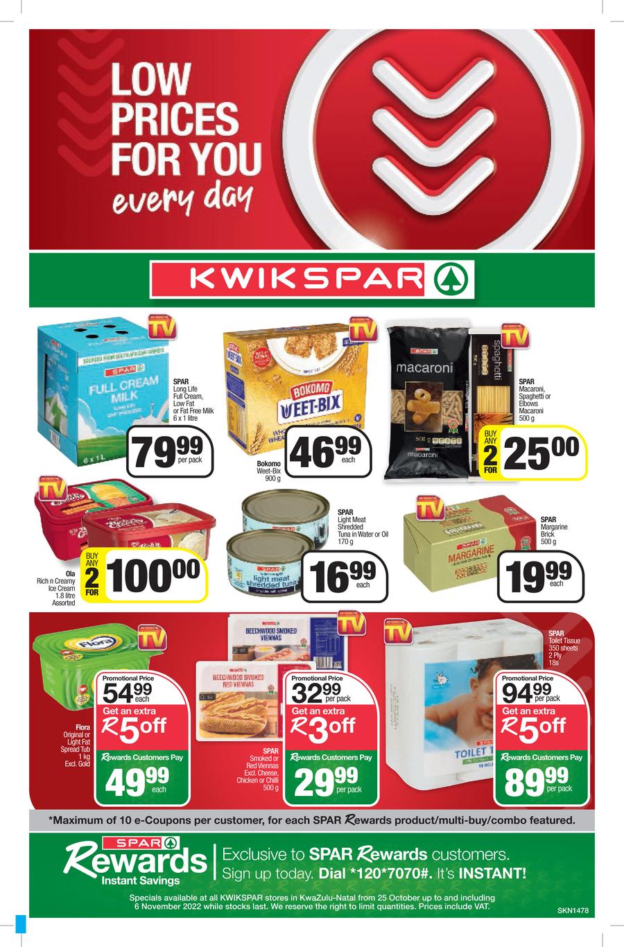 Kwikspar KwaZulu-Natal : Low Prices For You Everyday (25 October - 6
