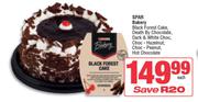 Spar Bakery Black Forest Cake Death By Chocolate Dark & White Choc,Hazelnut,Peanut,Hot Chocolate