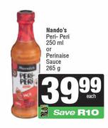 Nando's Peri Peri 250ml Or Perinaise Sauce 265g-Each