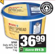 Spar Daily 40% Fat Spread Tub-1Kg